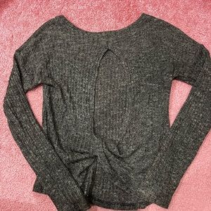 Olive Green Open-Back Sweater